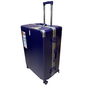 Чемодан каркасный Алюм+РС размер L темно-синий